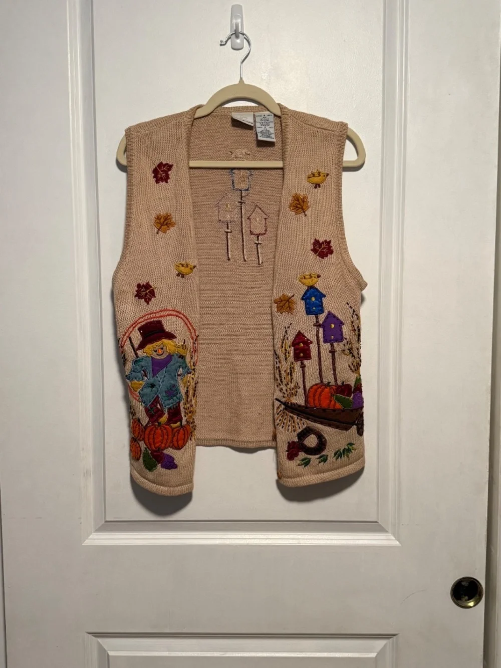 Vintage Bobbie Brooks 90's Fall Harvest Teacher Sweater Vest Button Front Small